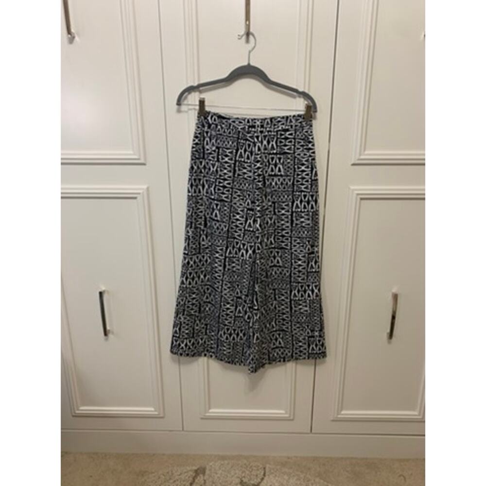 Sanctuary Women's XS Black Geometric Print Culottes High Rise Pants